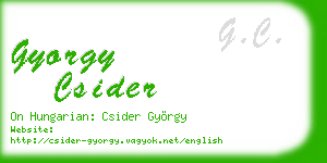 gyorgy csider business card